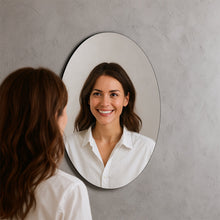 Elegant Oval Frameless Wall Mirror for Home & Office Decor (6 Pc)
