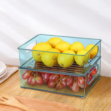 Plastic Refrigerator Organizer Bins, Set Of 2 Stackable Fridge Organizers with Handle, Clear Organizing Food Fruit Vegetables Pantry Storage Bins for Freezer kitchen Cabinet Organization and Storage (2 Pcs Set Mix Color)